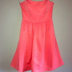 Strapless coral women’s dress